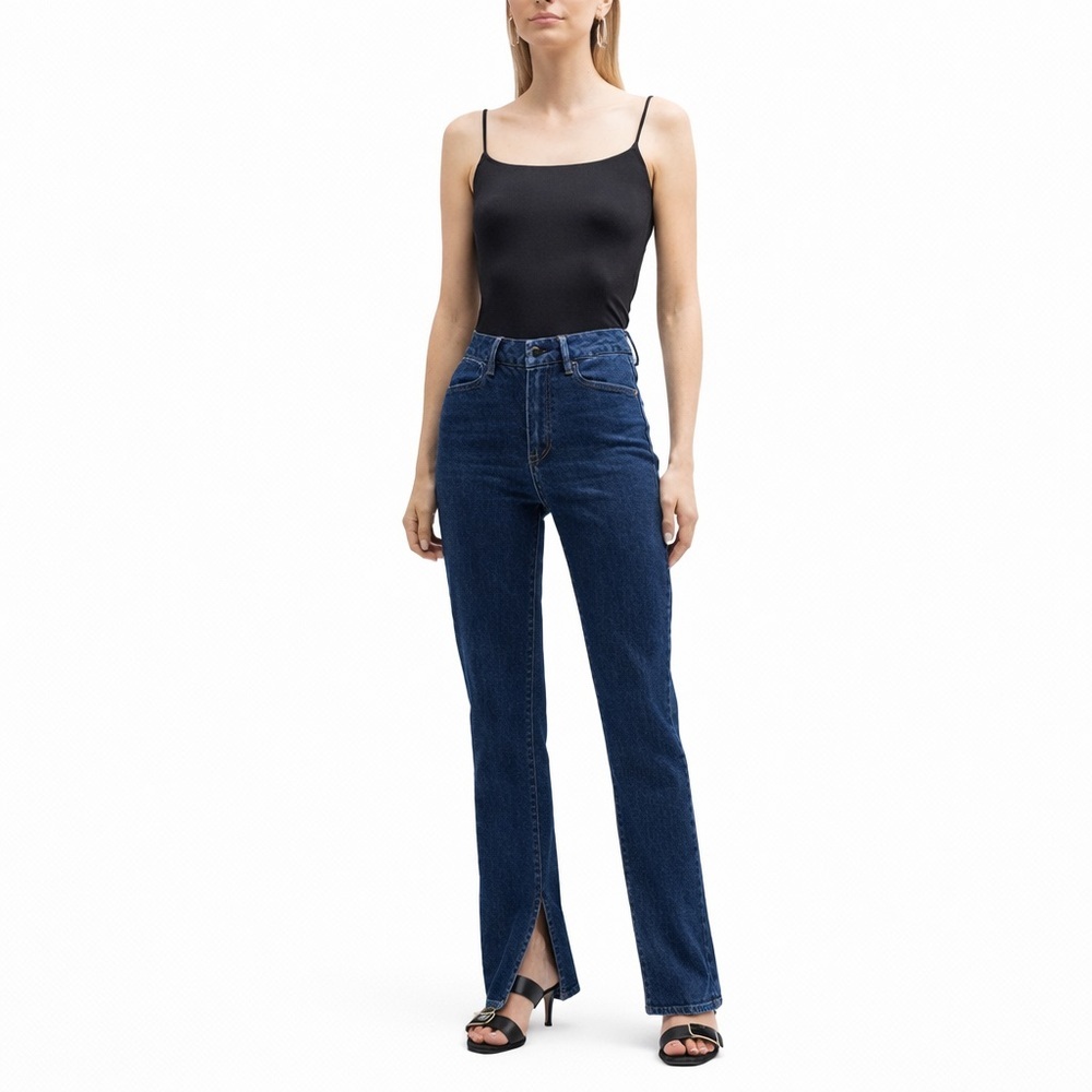 PAIGE 31x35 Stella Straight Leg Raw 0861 Split-Hem Jeans Grecia